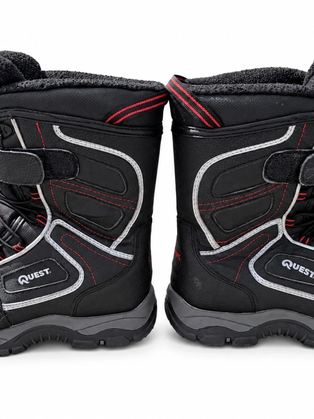 Quest Boys Menace Winter Snow Boots Black Red Youth Size 3